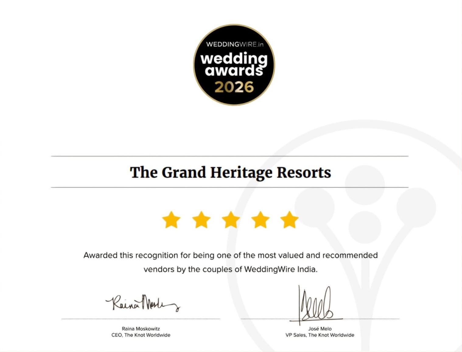 WeddingWire India Couples Choice Award 2026 WeddingWire India Couples Choice Award 2026